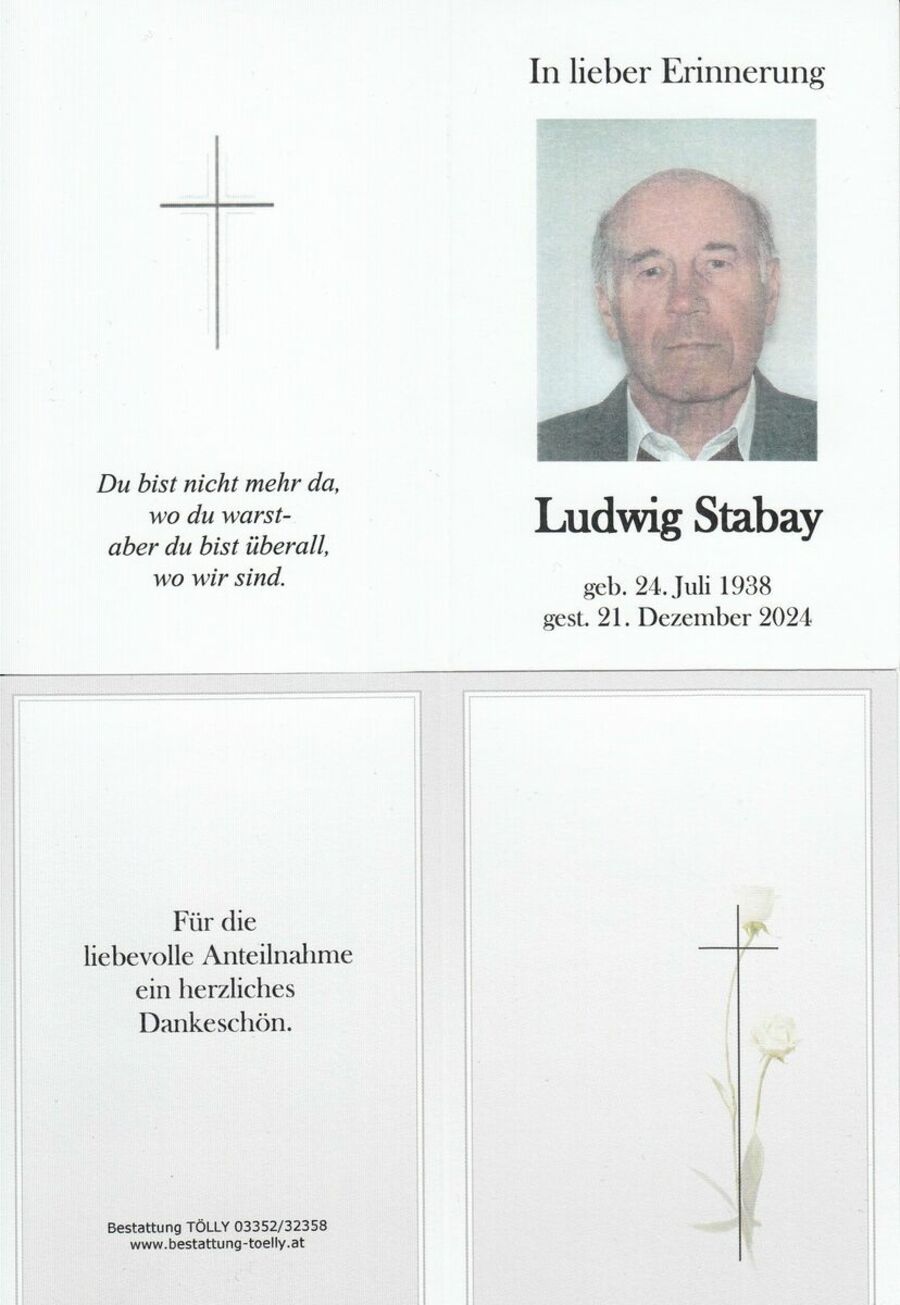 Gedenkkarte Ludwig Stabay