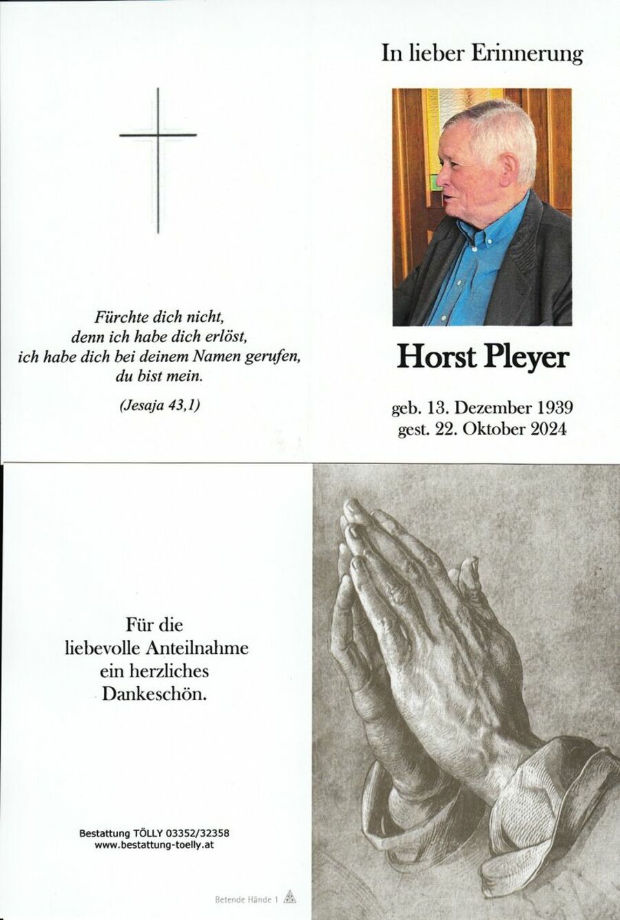 Gedenkkarte Horst Pleyer