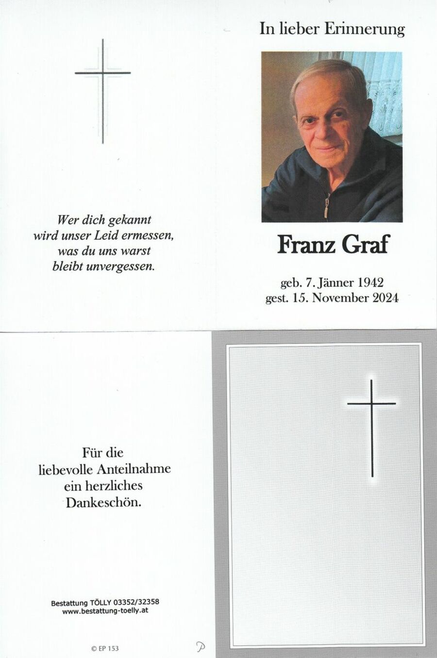 Gedenkkarte Franz Graf