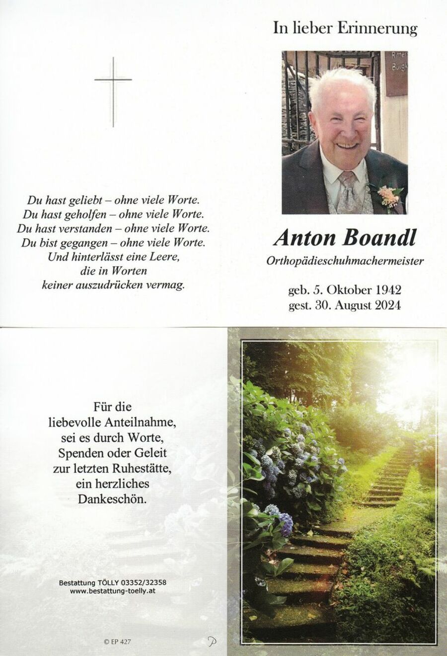 Gedenkkarte Anton Boandl