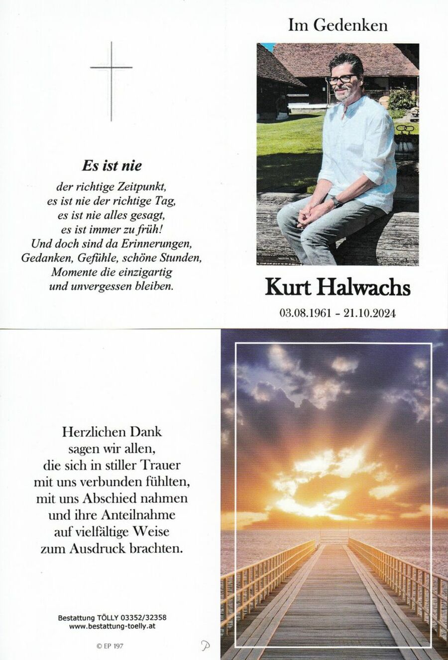 Gedenkkarte Kurt Halwachs