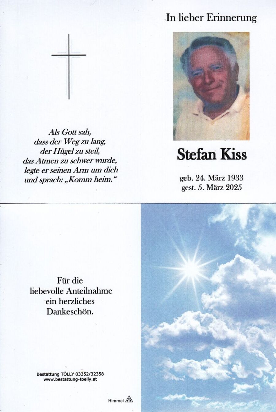 Gedenkkarte Stefan Kiss