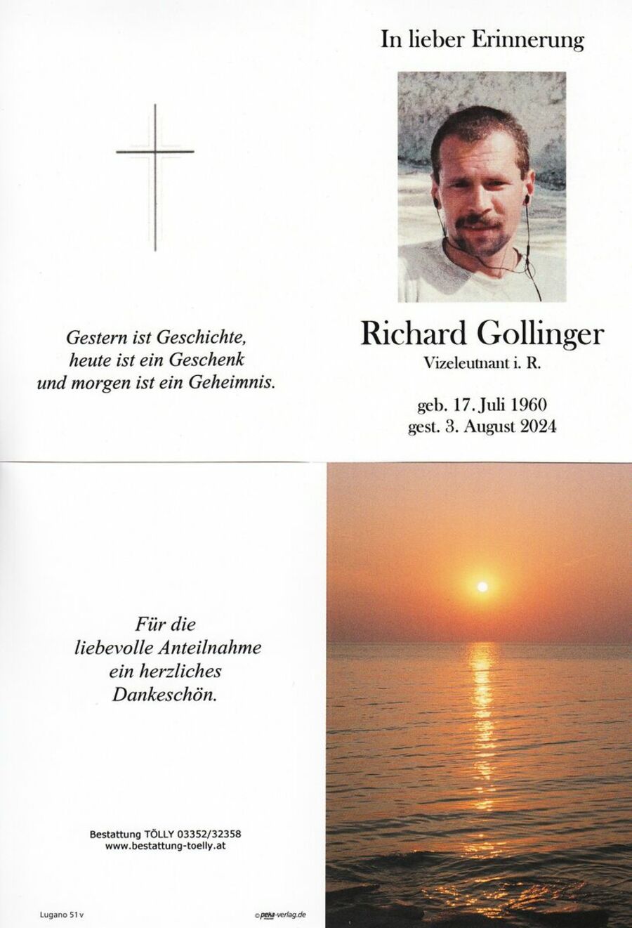 Gedenkkarte Richard Gollinger