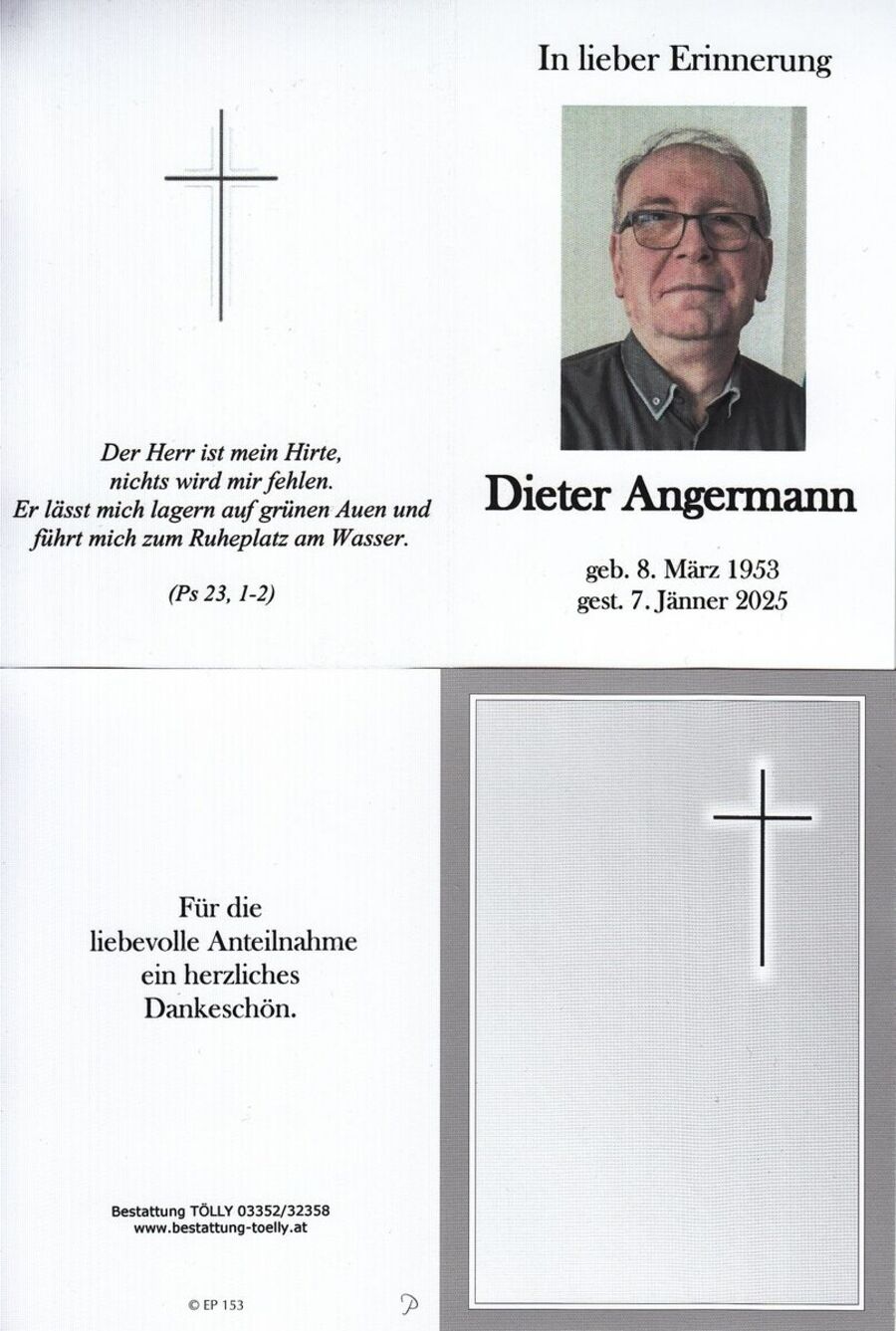 Gedenkkarte Dieter Angermann