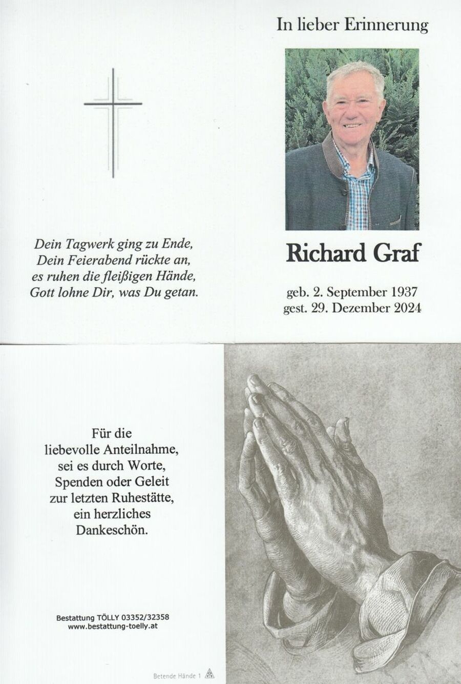 Gedenkkarte Richard Graf